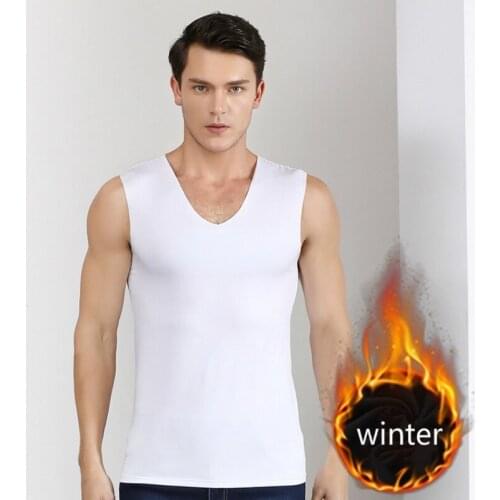 Mens Special Thermal Underwear Thermal Jacket for Autumn and Winter, Invisible Body Sleeveless Vest Clothing