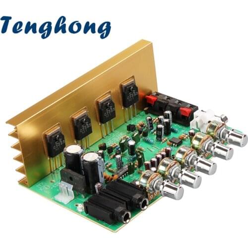 Tenghong Karaoke Audio Amplifier Board HIFI Digital Reverb Power Amplifie 100W Audio Preamp Rear Amplification With Tone Control