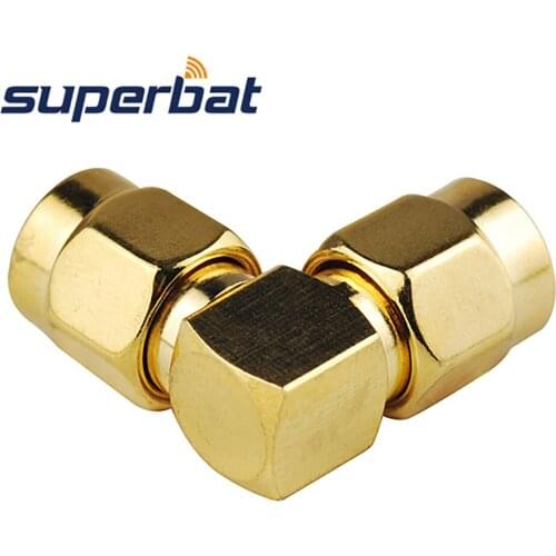 Superbat 5pcs RP-SMA Adapter Reversed SMA Plug to Male Right Angle Connector Adapter