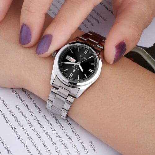 WWOOR 2021 New Top Luxury Brand Women Silver Black Watch Fashion Stainless Steel Quartz Waterproof Wristwatches Relogio Feminino