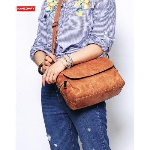 Womens Handbag Simple Fashion Shoulder Bag Messenger Crossbody Bags First Layer Cowhide New 2020 Soft Genuine Leather Ladies