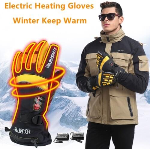 Winter Gloves For Motorcycle Third Gear Electric Heated With Battery Waterproof Keep Warm Outdoor Mountain Climbing Skiing Gear