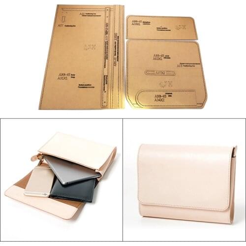 1set Single shoulder messenger bag kraft paper mold drawing diy handmade leather goods layout drawing design template
