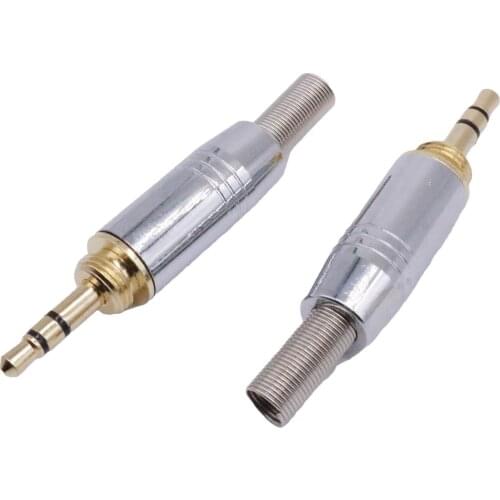 10pcs 3.5mm 3 Pole Male Audio DIY HiFi Earphone Headphone Adapter Solder Wire Connector with Screw Plug
