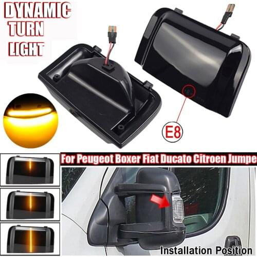 2pcs For Peugeot Boxer Fiat Ducato Citroen Jumper LED Dynamic Turn Signal Light Flasher Flowing Water Blinker Flashing Light