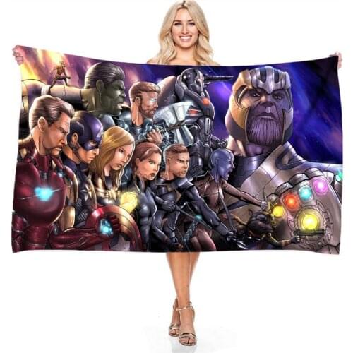 The Avengers Iron Man Captain America Pattern 3d Beach Towel Soft Microfiber Rectangular Bath Towels Digital Printing Washcloths
