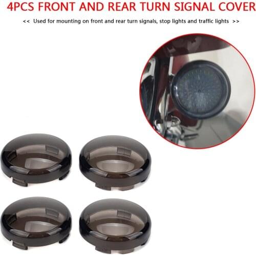 4pcs Smoked Front Rear Bullet Style Turn Signal Lens for Harley Davidson Blackline Breakout Cross Bones Dyna Fatboy Softail