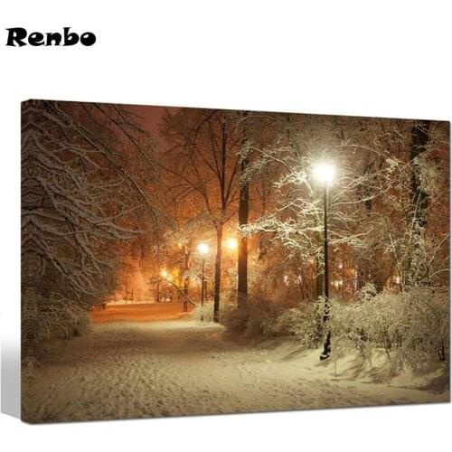 5D Diy Diamond Painting Winter snow scene Picture Of Rhinestone full round square Diamond Embroidery sales Mosaic Art Needlework