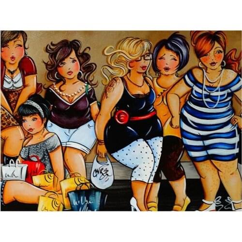 Full Square/Round Drill 5D DIY Diamond Painting "Sexy fat girl" 3D Diamond Embroidery Cross Stitch Mosaic Home Decor Gift TY524