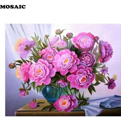 Diy Diamond Painting,Flowers,picture of Rhinestone,Needlework Full Square Drill Diamond Embroidery rose,Decoration Home