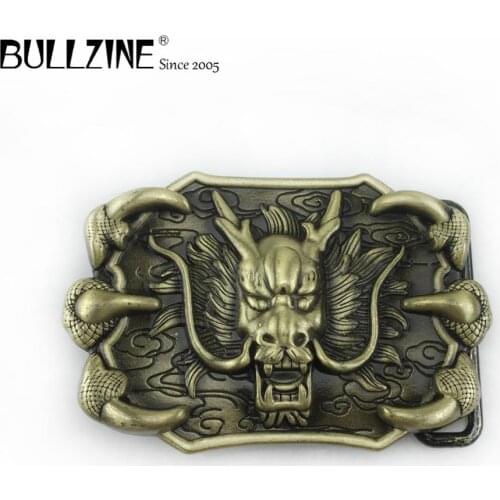 Bullzine Fashion dragon head belt buckle retro cowboy jeans gift belt buckle FP-03717 for 4cm width belt drop shipping