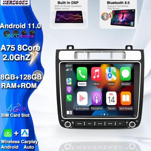 Carplay 8.4" IPS Android 10.0 Car Multimedia Player Autoradio Navigation GPS Stereo Audio For VW Touareg 2011 - 2017 Car Radio