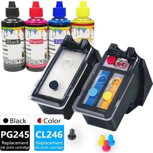 PG245CL246 Pixma IP2820 MX492 MG2924 MX492 MG2520 Printer Ink Cartridge Replacement for Canon Inkjet PG245 CL246 XL