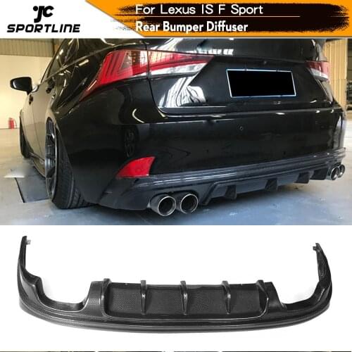 Rear Bumper Diffuser Lip Spoiler Guard for Lexus IS F Sport Sedan 2013 - 2016 Car Styling Carbon Fiber / FRP