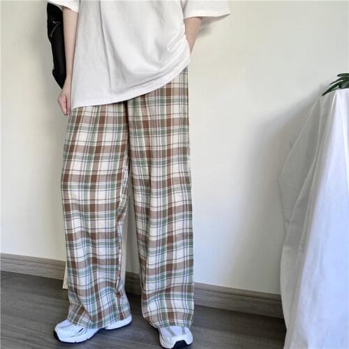 Fictitni Women's Plaid Trousers