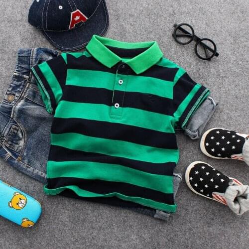 Boy T-Shirt Kids Clothes Stripes Toddler Boys Shirts Tops Cotton Camisetas Short Sleeve Shirt Casual Tees for Boy Teenager 3-15Y