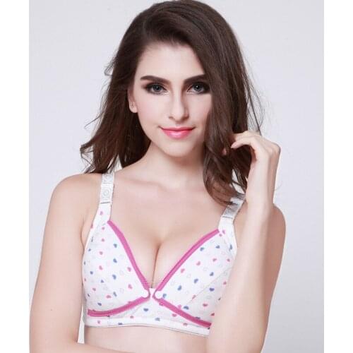 HPBBKD Maternity Nursing Bras Set Heart Printing Pregnant Breastfeeding Pregnancy Women Underwear Breast Feeding Bra WX-022