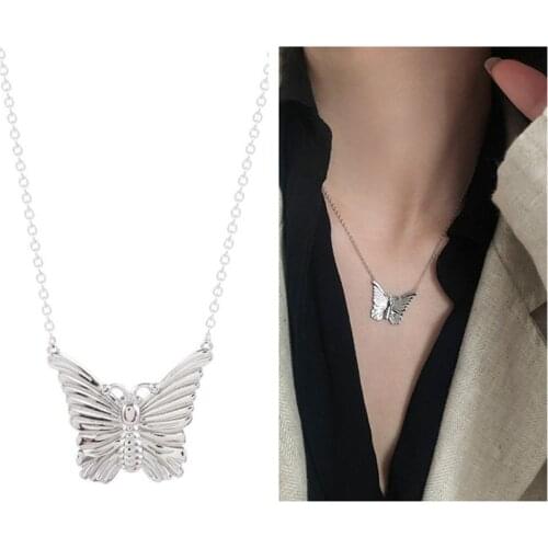 Exquisite Butterfly Pendant Necklace Lady Jewelry Top Quality 925 Sterling Silver Necklace For Women Chain Clavicle Bijou Women