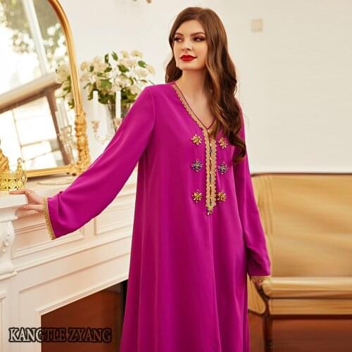 Caftan Marocain Dresses For Women Abaya Dubai Turkey Islam Muslim Arabic Long Dress Kaftan Djellaba Robe Longue Femme Musulmane