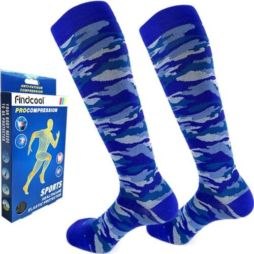 Findcool Unisex Leg Support Stretch Compression Socks Below Knee High Socks For Athletic Running Yoga Pregnancy Health