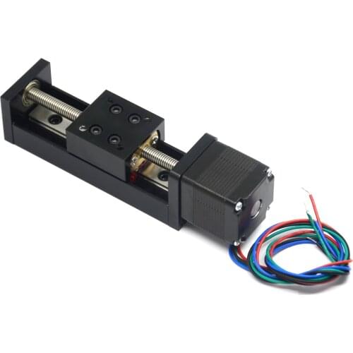 Mini CNC Linear Guide Stage Rail Motion Slide Stage Actuator 50-200mm T6 with NEMA11 Stepper Motor Stroke Actuator- Router Parts