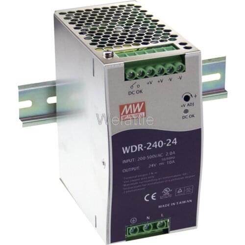MEAN WELL original WDR-240-24 24V 10A meanwell WDR-240 24V 240W Single Output Industrial DIN RAIL Power Supply