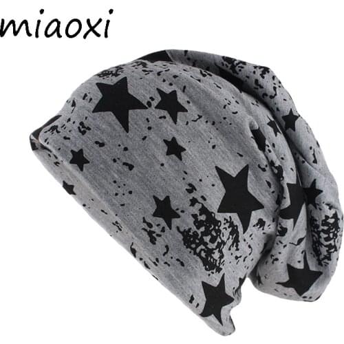 Miaoxi New Style Fashion Star Adult Hat Caps For Unisex Casual Cotton Beanies Skullies Lady Brand Soft Thin Hats