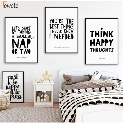 Minimalist Canvas Painting Nursery Print Quotes Posters Scandinavian Wall Art Boys Room Decoration Pictures Playroom Wall Decor