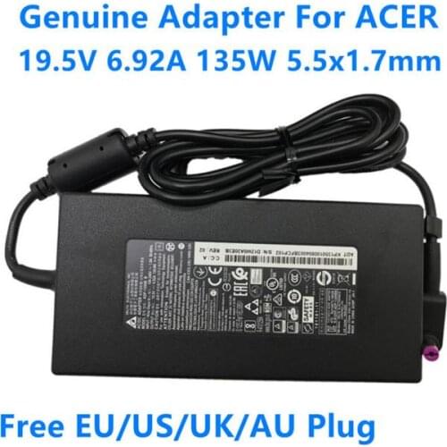 Genuine 135W Laptop Charger 19.5V 6.92A 5.5x1.7mm DELTA ADP-135NB B AC Adapter For A18-135P1A For ACER ASPIRE7 SERIES PA-1131-26