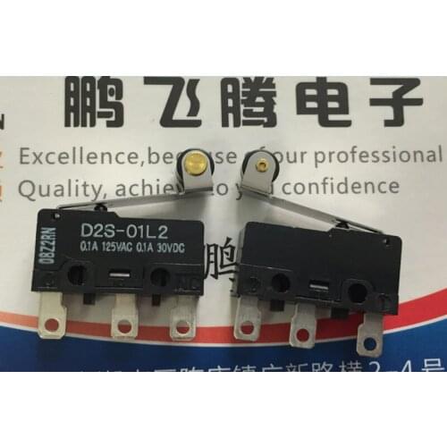 Original new 100% D2S-01L2 micro switch with roller travel limit switch with swing rod 0.1A 125VAC 30VDC