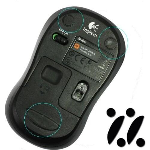 Mice pads mice feet For Logitech M185 Games Computer Gaming Mouse Feet / Skates 0.6mm ,2 sets