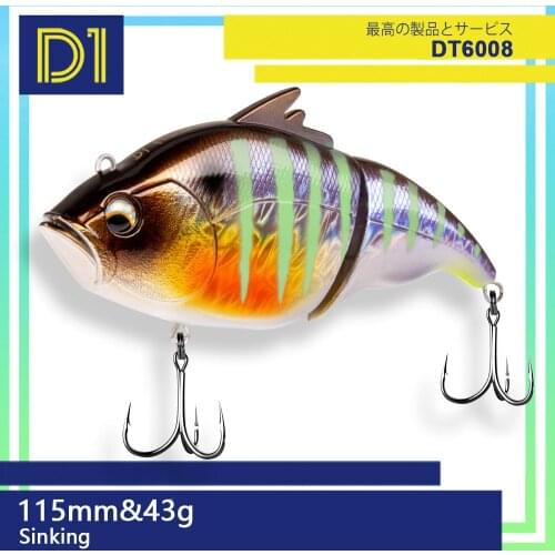 D1 Knotty fish 115mm 43g Sinking Fihsing swim 1-3 feet rolling action Swimming baits of a small bluegill or panfish