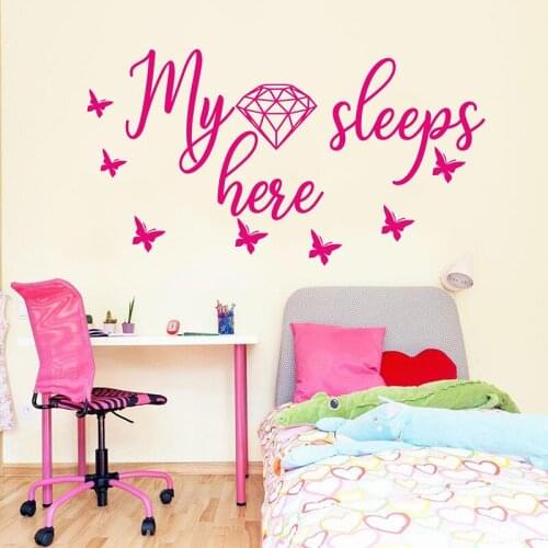 Princess Room Personalised Butterflyl Wall decals Baby room vinyl Sticker Bedroom Kids Girls Boys Teenager Room decoration G1008