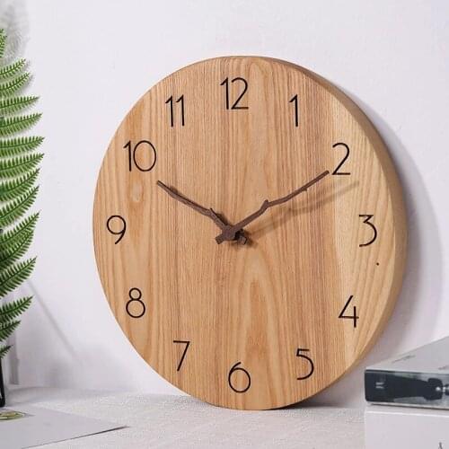 Nordic Luxury Wood Wall Clock Living Room Modern Silent Clocks Office Decoration Vintage Farmhouse Decor Reloj De Pared Grande