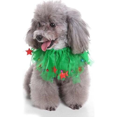 Christmas Halloween Pet Dog Collar Unique Personality Mesh Neck Strap for Small Medium Dogs Elastic Teddy Holiday Necklace 20A
