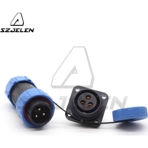 SP21 3 Pin Waterproof Connector Automotive Square Panel Mount Connectors Male and Female Plug & Socket IP68