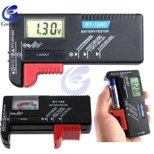 BT168 Portable Universal Digital Battery Tester Volt Checker For AA AAA 9V Button Multiple Size Battery Tester Voltage Meter