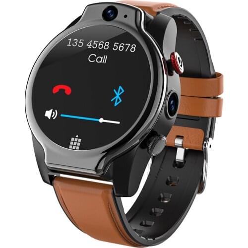 LEMFO LEM14 Smart Watch 4G SIM Card Android 10 Face ID 4G 64G 5ATM Waterproof 1100 mAh Battery Dual Camera GPS Smartwatch