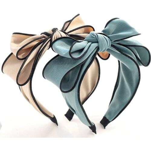 Spring Bohemian Sweet Double Big Bow Hairband Turban Adult Hair Accessories