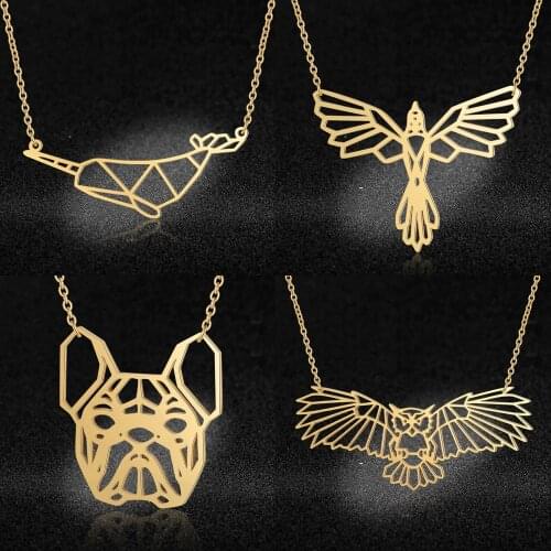 Vni and Mia 100% Stainless Steel Phoenix Pendant Necklace For Women Wholesale French Bulldog Night Owl Jewelry Dropshipping