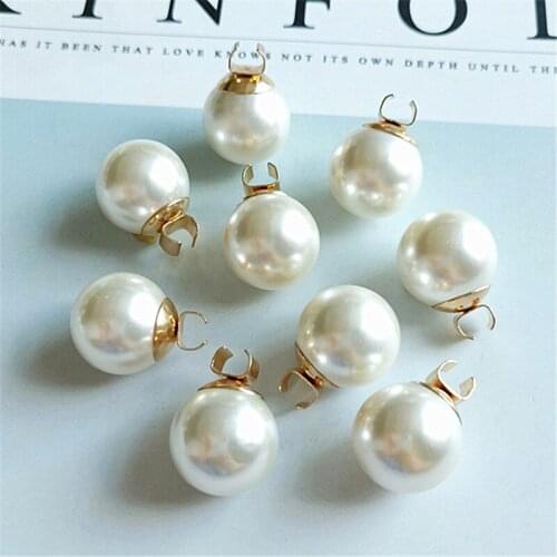 10pcs/lot Pearl C Buckles Buttons Handmade Material Alloy Accessories Diy Headband Children Small Crown Doll Jewelry Accessories