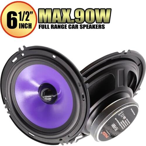 2pcs 90W 6.5 Inch Full Range Frequency Car Audio Speaker Heavy Mid-bass Ultra-thin Modified Speaker Non-destructive Installation