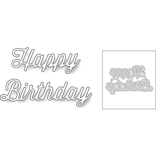 2020 New English Words and Happy Birthday Metal Cutting Dies For DIY Cut Paper Craft Making Card Album Scrapbooking No Stamp Set