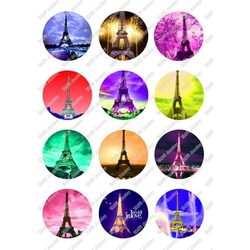 24pcs/lot Tower Glass Cabochon 12mm 14mm 16mm 18mm 20mm 25mm T084