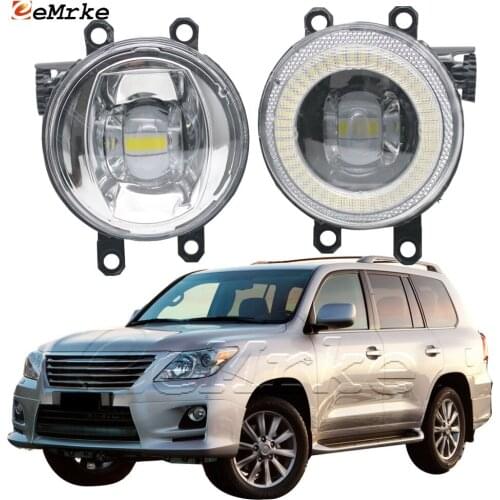 2in1 LED Angel Eye Daytime Running Lights DRL + Cut-Line Lens Fog Lights for Lexus LX 570 Sport Package (URJ200) 2012 2011 2010
