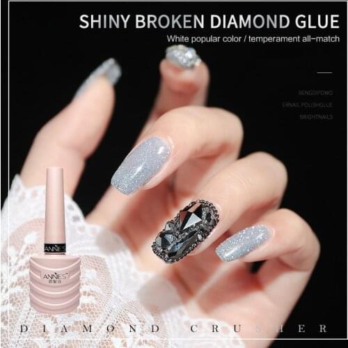 45 Colors Gitter Nail Art Glue Crystal Nail Polish Glue Gel Explosion Diamond Varnishe Semi-permanent Base Nails Gel DIY TSLM1
