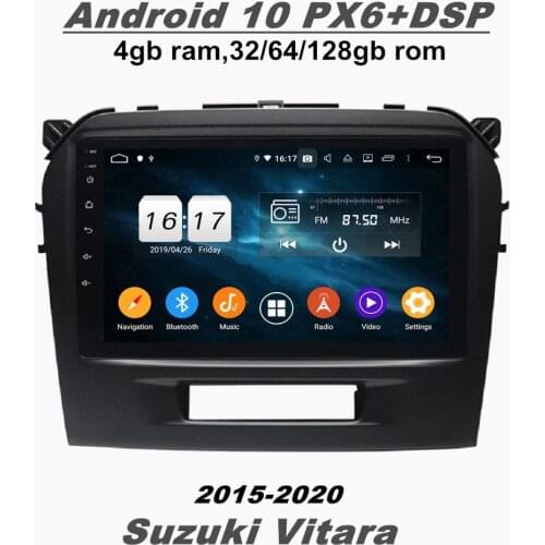 CarPlay DSP PX6 Android 10 Car DVD Player for Suzuki Vitara 2015-2020 Car GPS Navigation Audio Stereo Radio WIFI Bluetooth 5.0