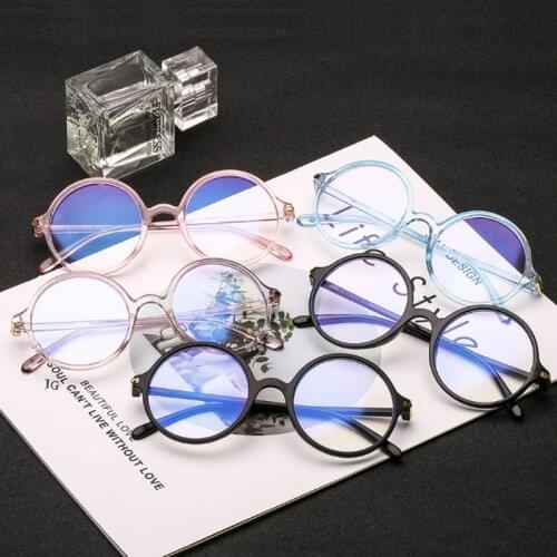 Hot Sale Women Glasses Frame Men Anti Blue Light Eyeglasses Frame Vintage Round Clear Lens Glasses Optical Spectacle Frame