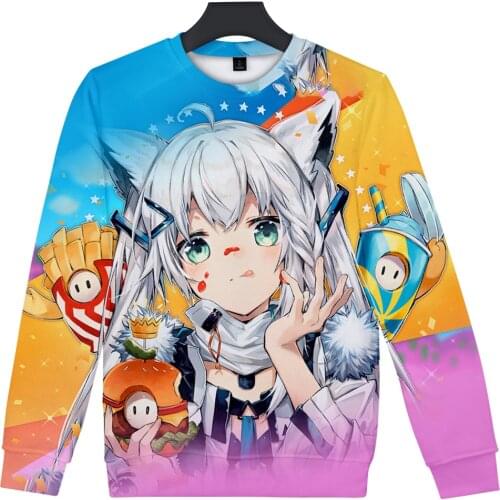 HOLOLIVE Shirakami Fubuki 3D Printing Autumn and Winter Holiday Passionate Punk Style Men/Women Casual Camping Clothes