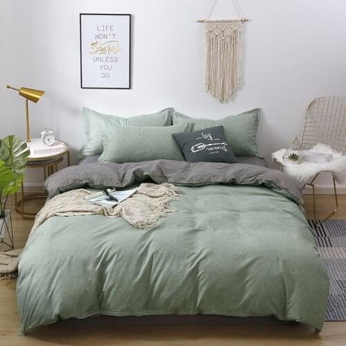 Green Gray color 4pcs Bed Cover Set Kids Girl Boy Duvet Cover Adult Child Bed Sheets And Pillowcases Comforter Bedding Set 61076
